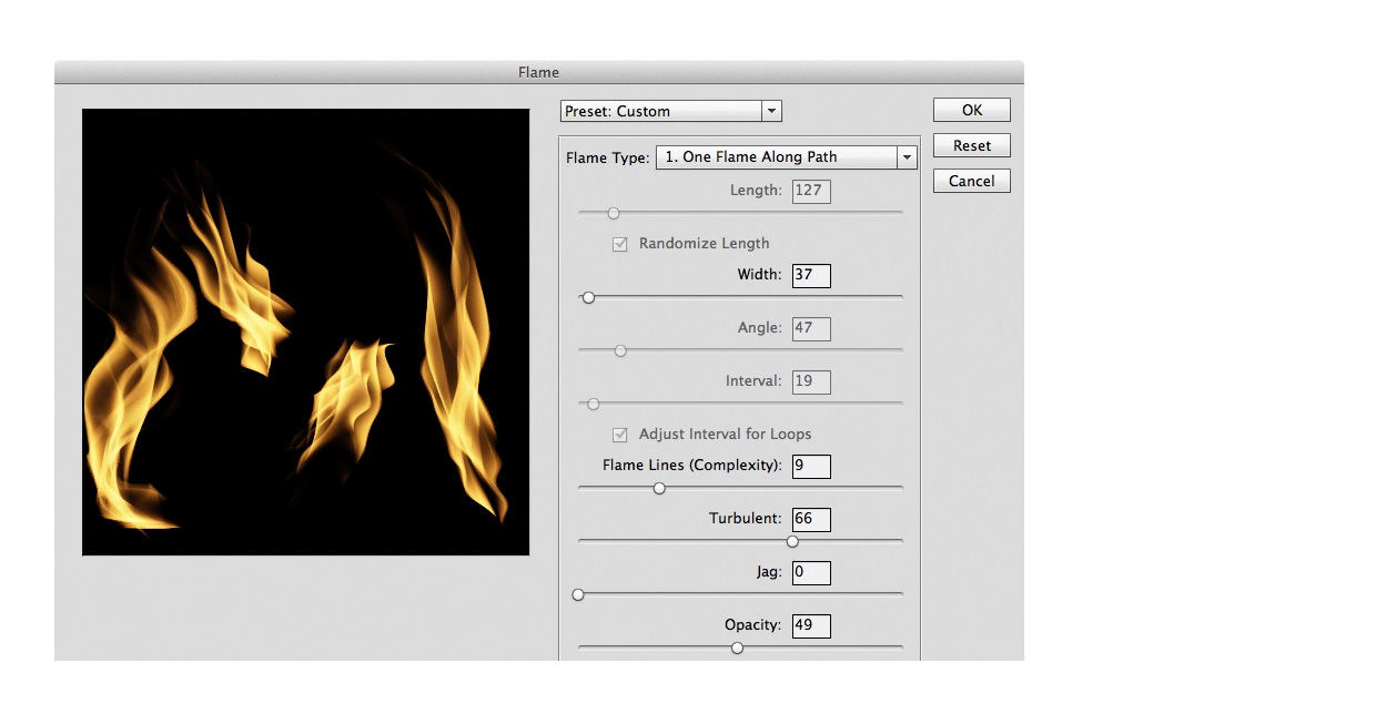 flaming text effect photoshop