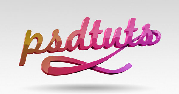 super glossy 3d typography effect