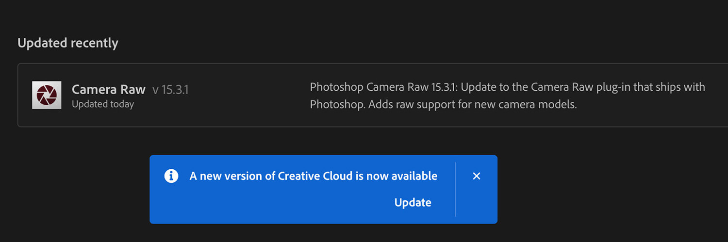 update Creative Cloud app