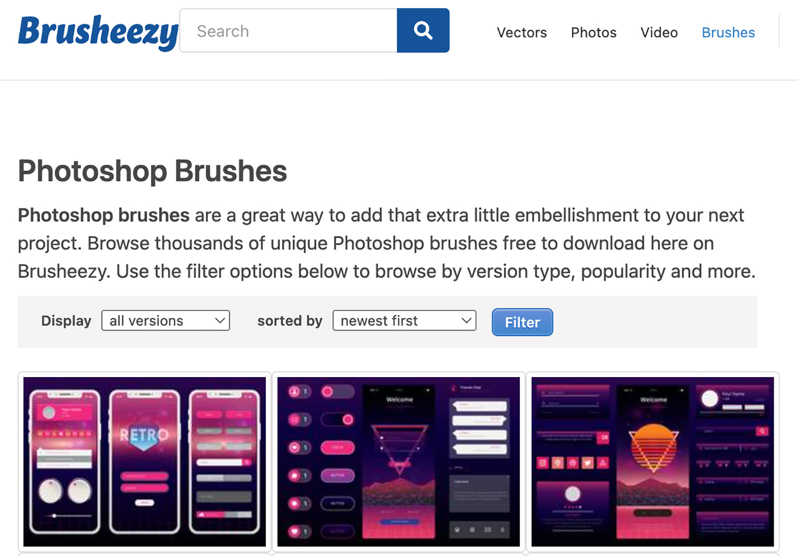 Brusheezy Brush Options